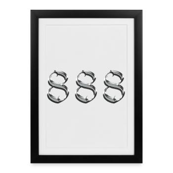 Solde Angel Number 888 - Affiche encadrée (27 × 37 cm) - noir - Devant