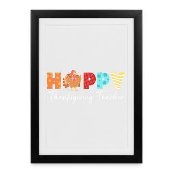 Thanksgiving Teacher Teacher - Framed poster (27 × 37 cm) - black - Front
