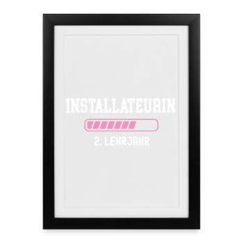 Plumber training 2 year apprenticeship second year - Framed poster (27 × 37 cm) - black - Front