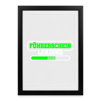 Test de conduire 2026 Test de permis de conduire - Affiche encadrée (27 × 37 cm) - noir - Devant
