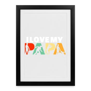 J’adore mon emploi industriel de Papa Ouvrier de l’Acier - Affiche encadrée (27 × 37 cm) - noir - Devant