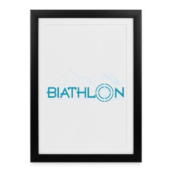biathlon - Affiche encadrée (27 × 37 cm) - noir - Devant