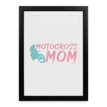 Maman de motocross - Affiche encadrée (27 × 37 cm) - noir - Devant