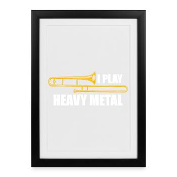 Heavy metal trombone trombone player trombonist - Framed poster (27 × 37 cm) - black - Front