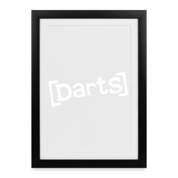 Chemise drôle de fléchettes pour les joueurs et fans de fléchettes - Affiche encadrée (27 × 37 cm) - noir - Devant