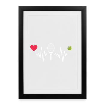 Le tennis est mon battement de cœur - Affiche encadrée (27 × 37 cm) - noir - Devant