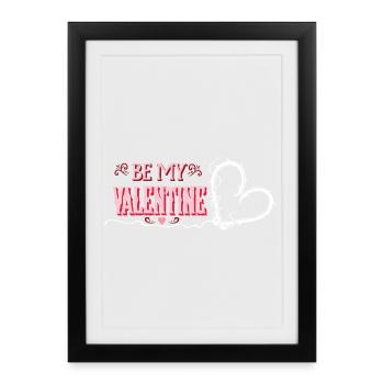 Be My Valentine Romantic Heart - Framed poster (27 × 37 cm) - black - Front