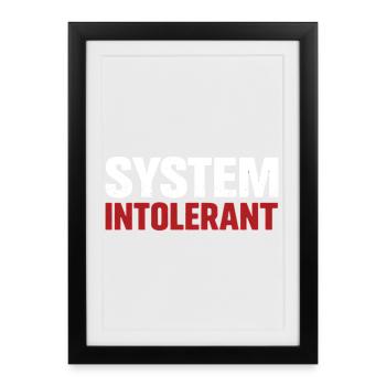 System Intolerant – Starkes Statement Design - Gerahmtes Poster (27 × 37 cm) - Schwarz - Vorne