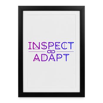 Inspect & Adapt, Agile Coach Scrum T-shirt - Framed poster (27 × 37 cm) - black - Front