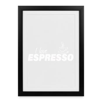 J’ADORE L’ESPRESSO - Affiche encadrée (27 × 37 cm) - noir - Devant