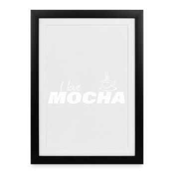 J’ADORE LE MOKA - Affiche encadrée (27 × 37 cm) - noir - Devant