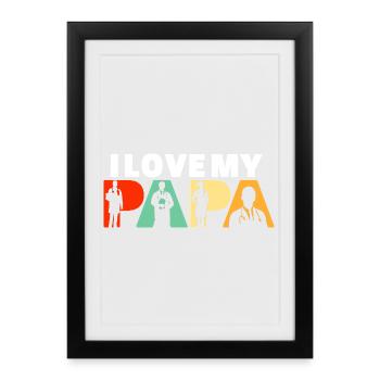 Doctor Papa Medical Professional Silhouette Art - Framed poster (27 × 37 cm) - black - Front