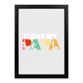 Construction Laborer Papa Tradesman Builder Art - Framed poster (27 × 37 cm) - black - Front