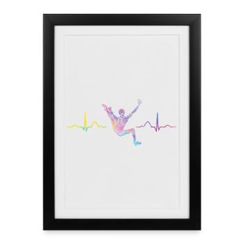 Battement de cœur de Boulderer Bloc Bloc - Affiche encadrée (27 × 37 cm) - noir - Devant