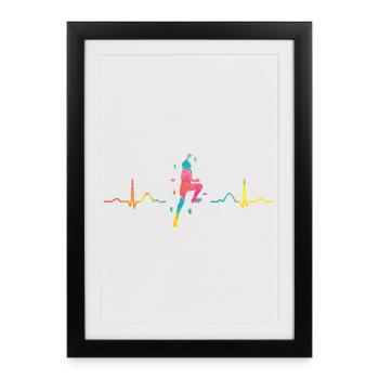 Battement de cœur de Boulderer Bloc Bloc - Affiche encadrée (27 × 37 cm) - noir - Devant