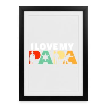 I Love My Papa Sheriff Police Officer Hero - Framed poster (27 × 37 cm) - black - Front