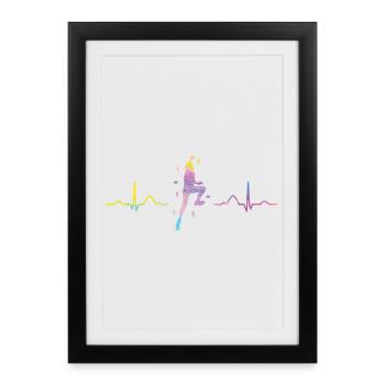Battement de cœur de Boulderer Bloc Bloc - Affiche encadrée (27 × 37 cm) - noir - Devant