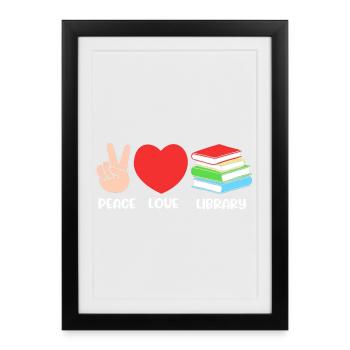 Book Bookworm Library Reading Bookworm - Framed poster (27 × 37 cm) - black - Front