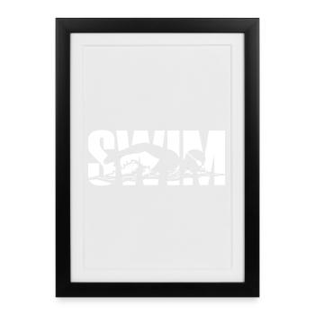 Swimming - Framed poster (27 × 37 cm) - black - Front