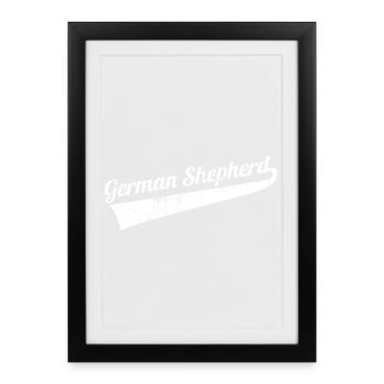 Berger allemand - Affiche encadrée (27 × 37 cm) - noir - Devant