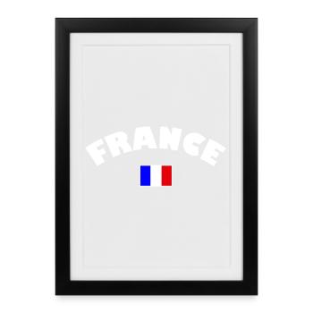 France drapeau français - Affiche encadrée (27 × 37 cm) - noir - Devant
