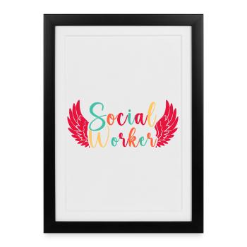 Social Worker Quota Worker Social Work - Framed poster (27 × 37 cm) - black - Front