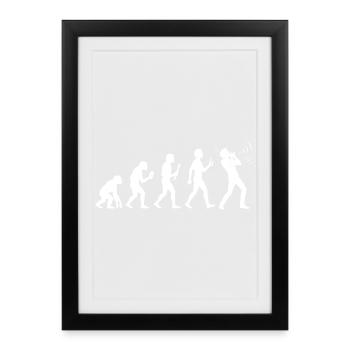 Instrument Harmonica Evolution Harmonica - Framed poster (27 × 37 cm) - black - Front