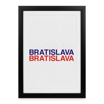 BRATISLAVA Slovaquie Slovaquie Drapeau de la Slovaquie - Affiche encadrée (27 × 37 cm) - noir - Devant