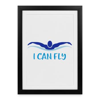nage - Affiche encadrée (27 × 37 cm) - noir - Devant
