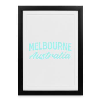 Melbourne Australie Voyage Vintage - Affiche encadrée (27 × 37 cm) - noir - Devant