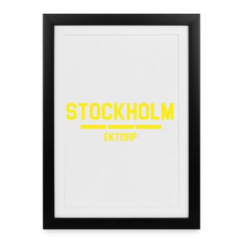 Bannière Ektorp de Stockholm dans un style vintage - Affiche encadrée (27 × 37 cm) - noir - Devant
