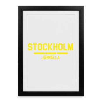 Conception du drapeau de Stockholm Järfälla - Affiche encadrée (27 × 37 cm) - noir - Devant