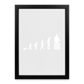 Évolution du bébé au maçon / métier - Affiche encadrée (27 × 37 cm) - noir - Devant