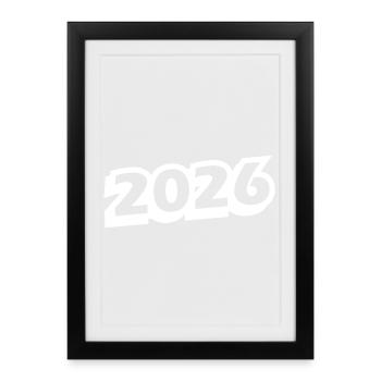 2026 year - Framed poster (27 × 37 cm) - black - Front