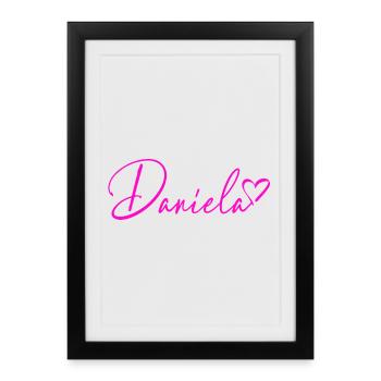 Daniela Signature Neon Pink - Framed poster (27 × 37 cm) - black - Front