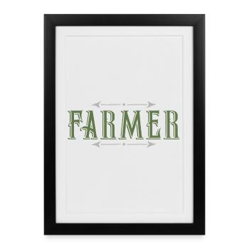 agriculteur - Affiche encadrée (27 × 37 cm) - noir - Devant
