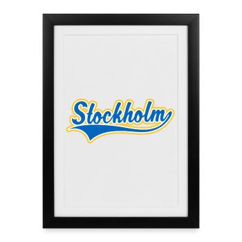 Stockholm Swoosh - Affiche encadrée (27 × 37 cm) - noir - Devant