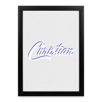 Lettrage de nom de baptême personnalisé - Affiche encadrée (27 × 37 cm) - noir - Devant