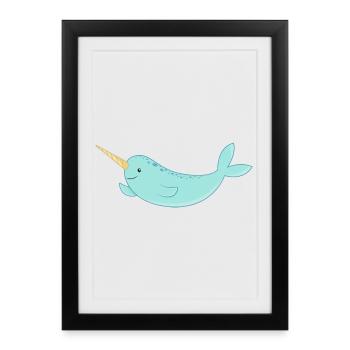 Narval - Affiche encadrée (27 × 37 cm) - noir - Devant