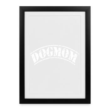 chat chien catmom animal amour chats chiens nom de la chemise - Affiche encadrée (27 × 37 cm) - noir - Devant