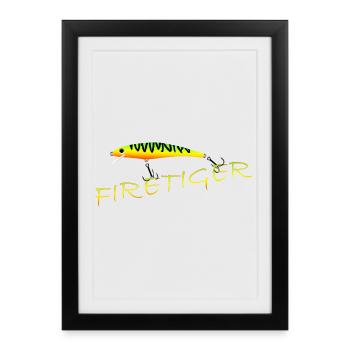 Tigre de feu - Affiche encadrée (27 × 37 cm) - noir - Devant
