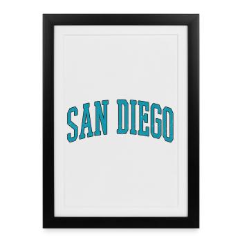 Collection de polices de caractères de blocs de San Diego - Affiche encadrée (27 × 37 cm) - noir - Devant