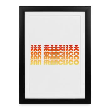 San Francisco Gradient Sunset - Framed poster (27 × 37 cm) - black - Front