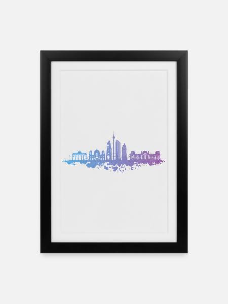 Berlin Brandenburg Gate Capital - Framed poster (27 × 37 cm) - black