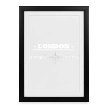 Coordonnées Londres - Affiche encadrée (27 × 37 cm) - noir - Devant