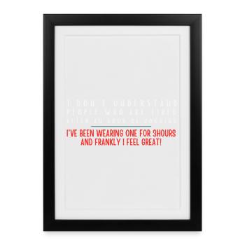 One Hour Jogging Quote Tee - Framed poster (27 × 37 cm) - black - Front