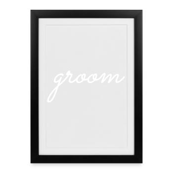Groom Cool Matching Couple Wedding Party Mariage - Affiche encadrée (27 × 37 cm) - noir - Devant