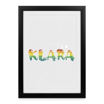 First name Klara maiden name Name gift colorful - Framed poster (27 × 37 cm) - black - Front