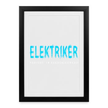 Elektriker Handwerker Design - Gerahmtes Poster (27 × 37 cm) - Schwarz - Vorne