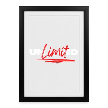 Unlimited', Motivation Sportive - Affiche encadrée (27 × 37 cm) - noir - Devant